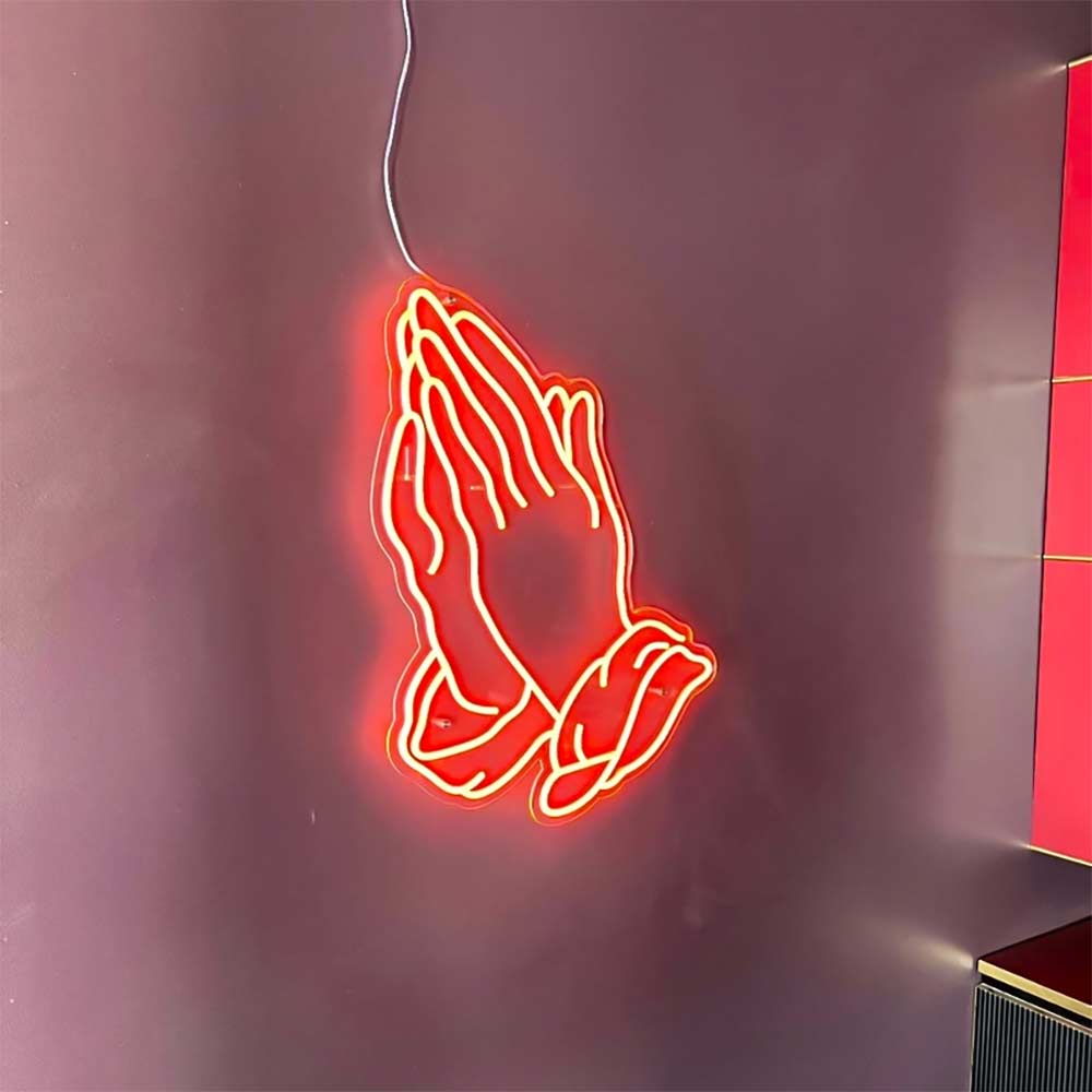 Praying Hands Neon Sign