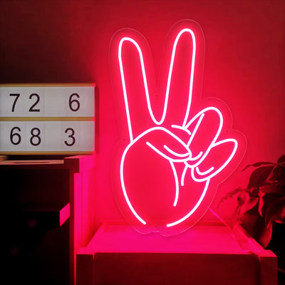 Victory Hand Neon Sign